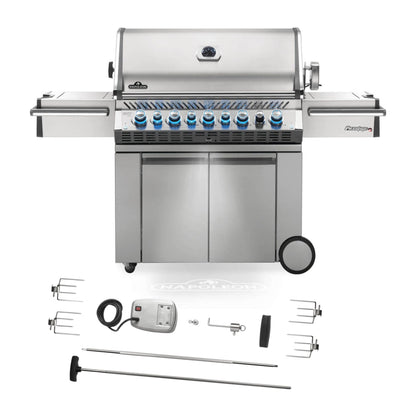 Napoleon Prestige PRO 665 Gas BBQ RSBI PRO665RSIBPSS-3-GB - Free Rotisserie and Cover